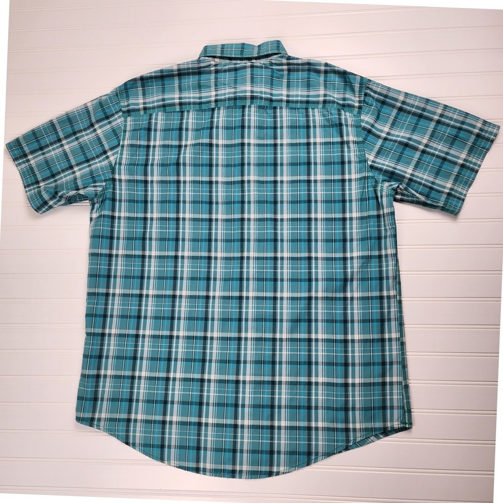 G.H. Bass Explorer Men's XL Plaid Button Down Outdoor Fishing Hiking Shirt Blue - Picture 2 of 8